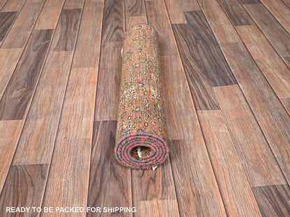 Vintage hand-knotted wool rug in Pink, 1'10" x 4'4" — SKU O01564 (view 5)