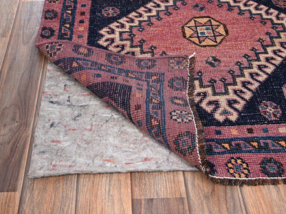 Blue 2'8" x 7'11" Vintage Hand knotted Wool Rug - Sku: O01567