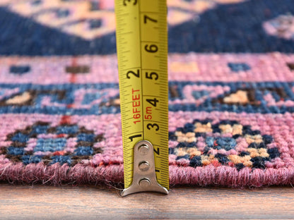 Blue 2'8" x 7'11" Vintage Hand knotted Wool Rug - Sku: O01567