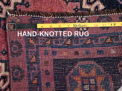 Blue 2'8" x 7'11" Vintage Hand knotted Wool Rug - Sku: O01567