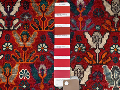 Red 4'11" x 7'5" Vintage Hand knotted Wool Rug - Sku: O01570