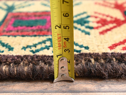 Red 4'11" x 7'5" Vintage Hand knotted Wool Rug - Sku: O01570