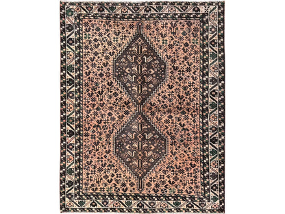 Pink 4'11" x 6'4" Vintage Hand knotted Wool Rug - Sku: O01571