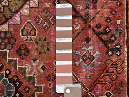Pink 5'3" x 8'0" Vintage Hand knotted Wool Rug - Sku: O01572