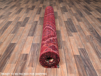 Pink 5'3" x 8'0" Vintage Hand knotted Wool Rug - Sku: O01572