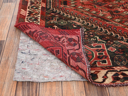 Red 5'7" x 7'6" Vintage Hand knotted Wool Rug - Sku: O01573
