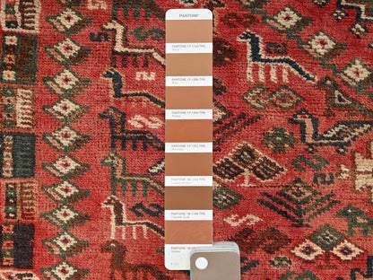 Red 5'7" x 7'6" Vintage Hand knotted Wool Rug - Sku: O01573