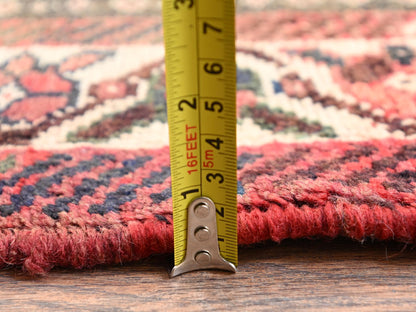 Red 5'7" x 7'6" Vintage Hand knotted Wool Rug - Sku: O01573