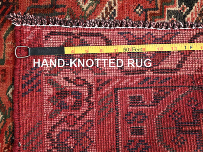 Red 5'7" x 7'6" Vintage Hand knotted Wool Rug - Sku: O01573