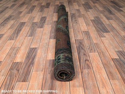 Shiraz Vintage hand-knotted wool rug in Overdyed & Green, 5'6" x 7'4" — SKU O01574 (view 5)