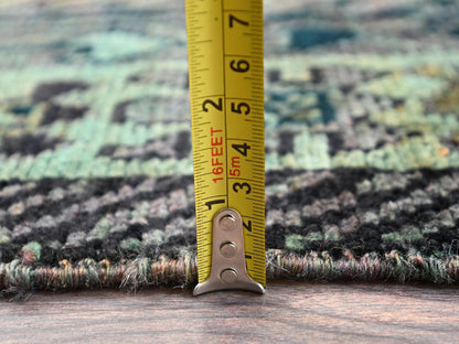 Shiraz Vintage hand-knotted wool rug in Overdyed & Green, 5'6" x 7'4" — SKU O01574 (view 6)