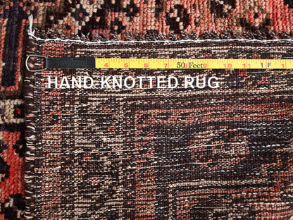 Shiraz Vintage hand-knotted wool rug in Red & Ivory, 5'3" x 5'11" — SKU O01576 (view 7)