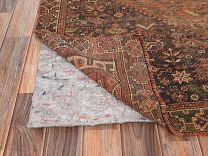 Shiraz Vintage hand-knotted wool rug in Orange & Brown, 5'1" x 7'2" — SKU O01578 (view 3)