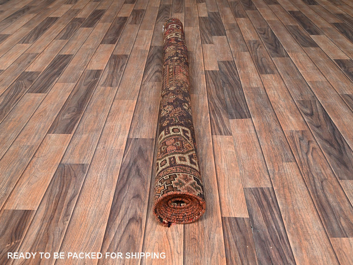 Shiraz Vintage hand-knotted wool rug in Orange & Brown, 5'1" x 7'2" — SKU O01578 (view 5)