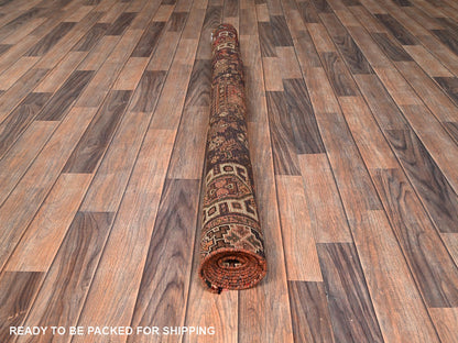 Shiraz Vintage hand-knotted wool rug in Orange & Brown, 5'1" x 7'2" — SKU O01578 (view 5)