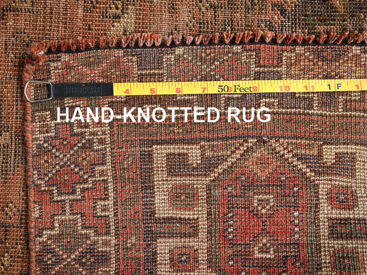 Shiraz Vintage hand-knotted wool rug in Orange & Brown, 5'1" x 7'2" — SKU O01578 (view 7)