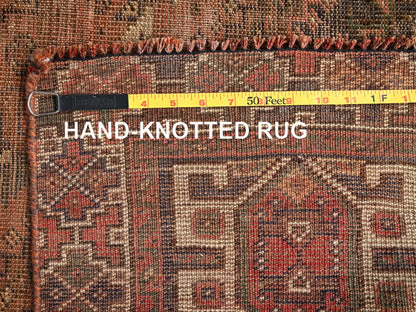 Shiraz Vintage hand-knotted wool rug in Orange & Brown, 5'1" x 7'2" — SKU O01578 (view 7)