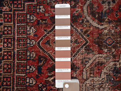 Red 7'2" x 9'8" Vintage Hand knotted Wool Rug - Sku: O01580