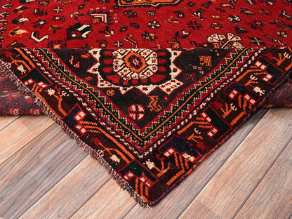 Red 6'4" x 9'9" Vintage Hand knotted Wool Rug - Sku: O01581