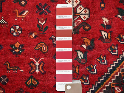 Red 6'4" x 9'9" Vintage Hand knotted Wool Rug - Sku: O01581