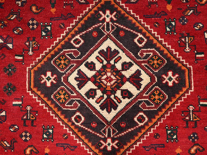 Red 6'4" x 9'9" Vintage Hand knotted Wool Rug - Sku: O01581