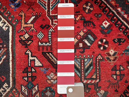 Red 7'1" x 9'11" Vintage Hand knotted Wool Rug - Sku: O01582