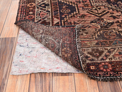 Brown 5'7" x 6'5" Vintage Hand knotted Wool Rug - Sku: O01583
