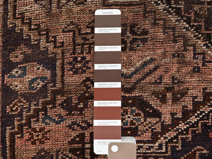 Brown 5'7" x 6'5" Vintage Hand knotted Wool Rug - Sku: O01583