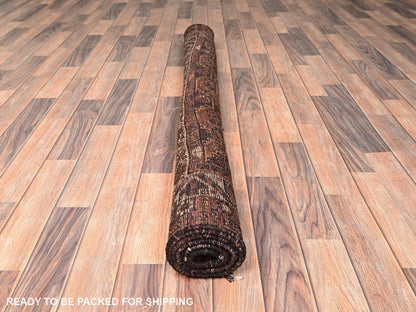 Brown 5'7" x 6'5" Vintage Hand knotted Wool Rug - Sku: O01583