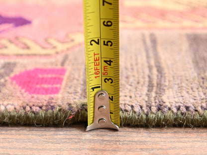 Vintage hand-knotted wool runner in Pink, 2'8" x 9'2" — SKU O01587 (view 6)