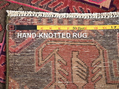 Vintage hand-knotted wool runner in Pink, 2'8" x 9'2" — SKU O01587 (view 7)