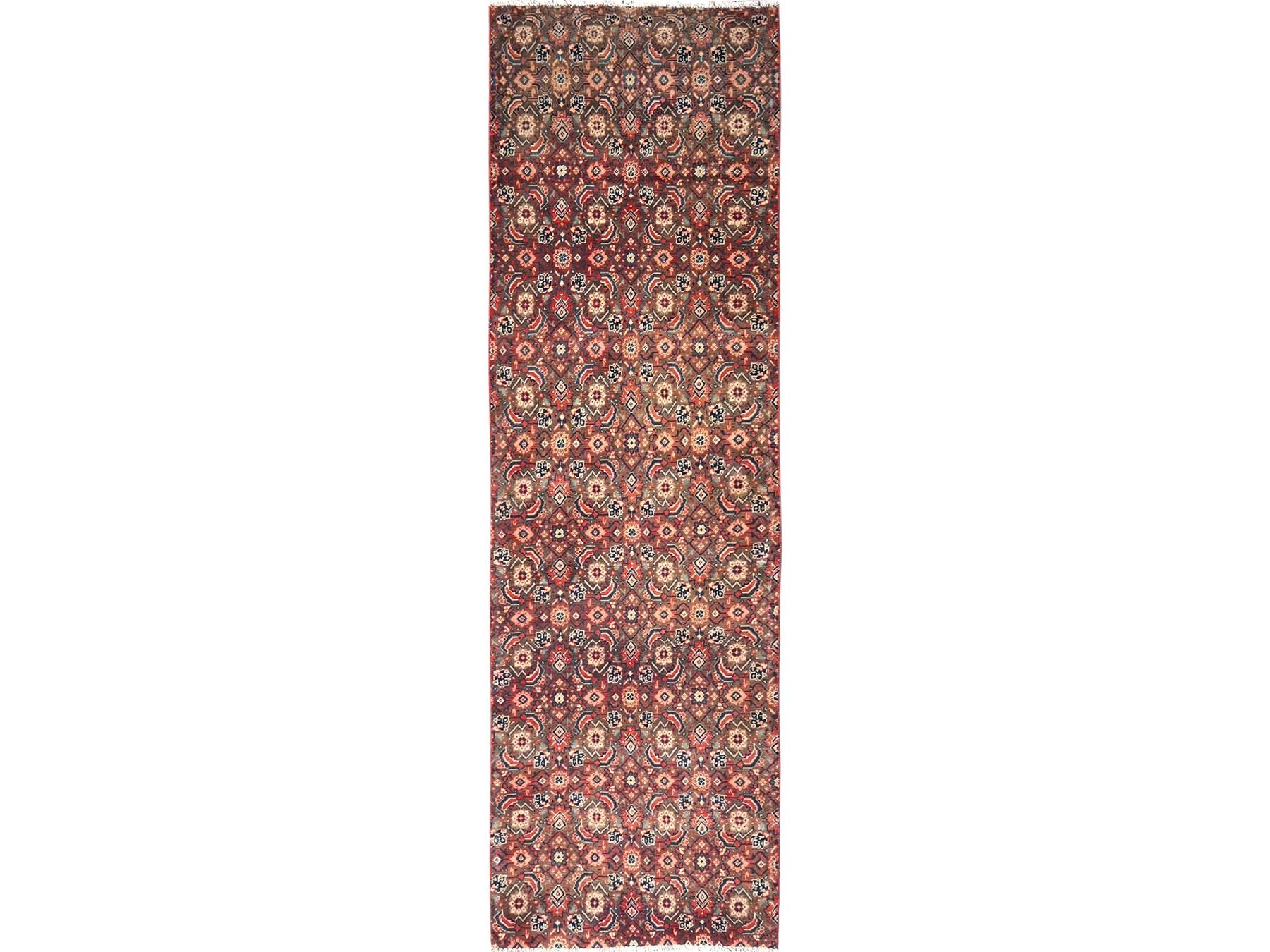 Brown 2'4" x 8'1" Vintage Hand knotted Wool Rug - Sku: O01589