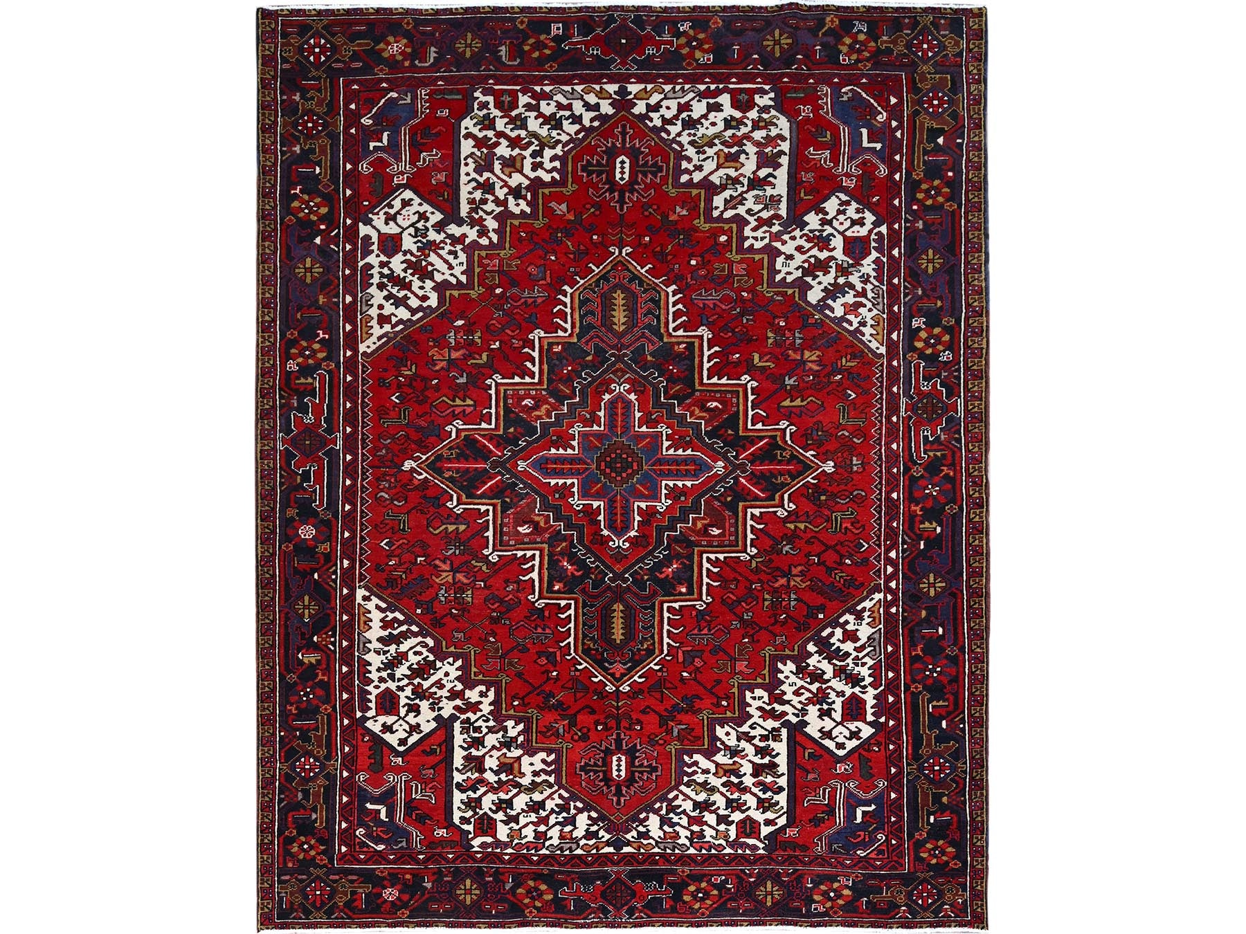Heriz Traditional hand-knotted wool rug in Red, 8'4" x 10'7", SKU O0158