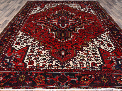 Red 8'4" x 10'7" Traditional Hand knotted Wool Rug - Sku: O0158