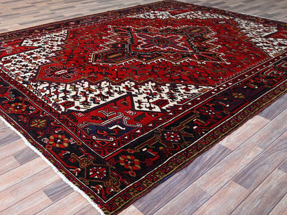 Red 8'4" x 10'7" Traditional Hand knotted Wool Rug - Sku: O0158