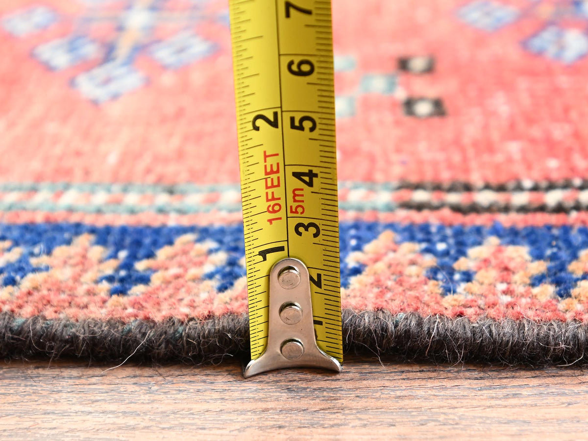 Turkoman Vintage hand-knotted wool runner in Orange, 2'8" x 9'2" — SKU O01590 (view 6)