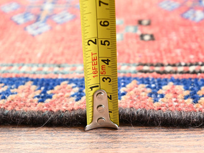 Turkoman Vintage hand-knotted wool runner in Orange, 2'8" x 9'2" — SKU O01590 (view 6)