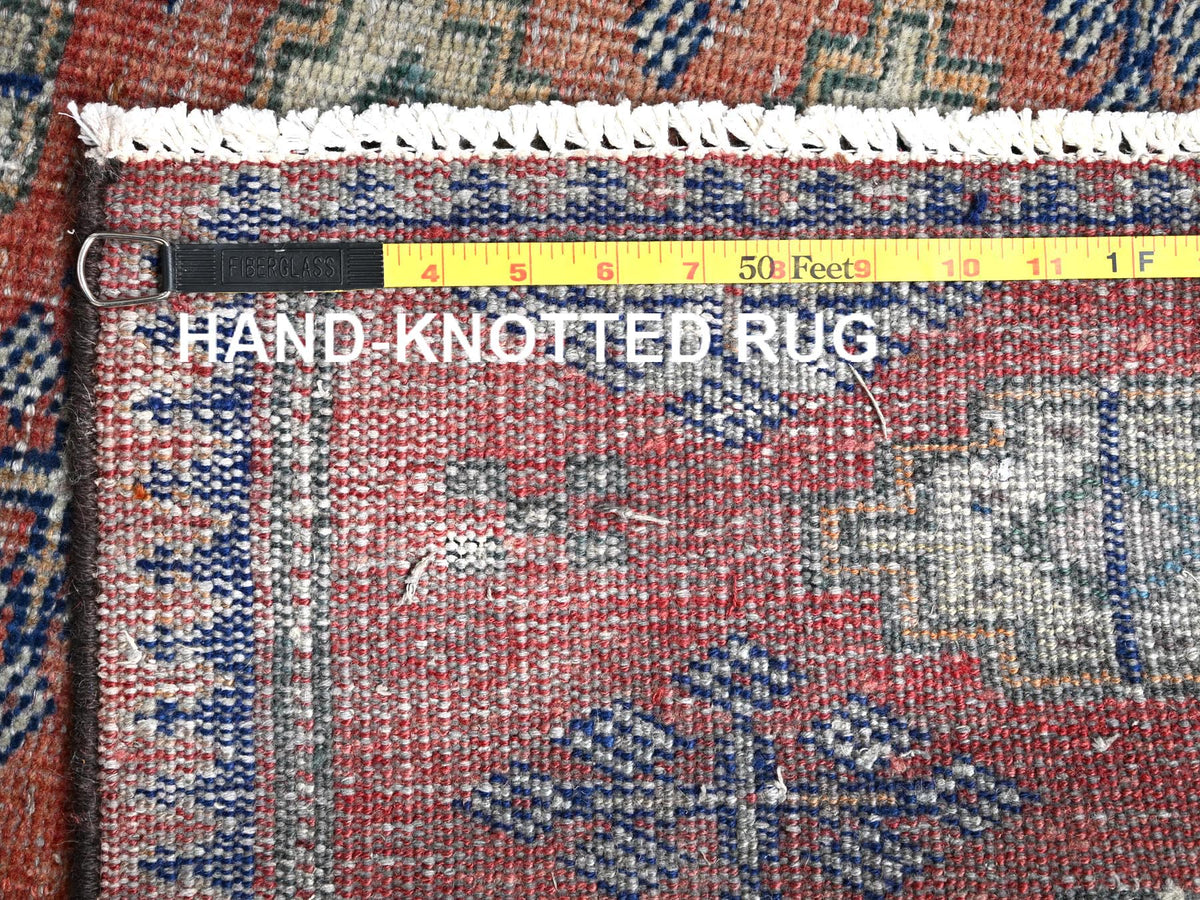 Turkoman Vintage hand-knotted wool runner in Orange, 2'8" x 9'2" — SKU O01590 (view 7)