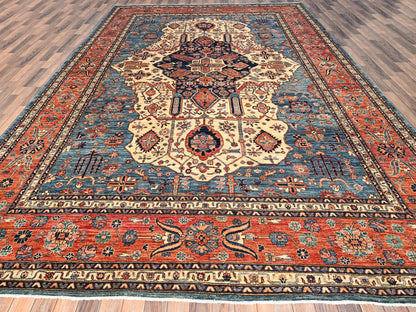 Blue 10'2" x 14'6" Tribal & Geometric Hand knotted Wool Rug - Sku: O01600