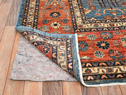 Blue 10'2" x 14'6" Tribal & Geometric Hand knotted Wool Rug - Sku: O01600
