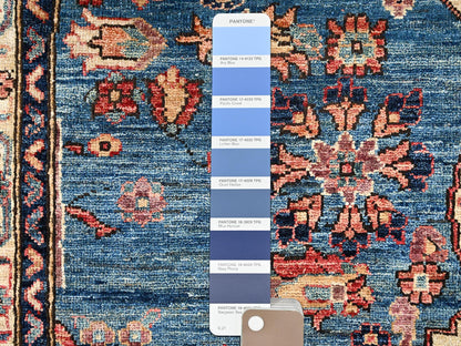 Blue 10'2" x 14'6" Tribal & Geometric Hand knotted Wool Rug - Sku: O01600