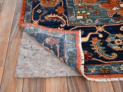 Heriz Heriz hand-knotted wool rug in Orange & Midnight Blue, 8' x 10'10" — SKU O01605 (view 5)