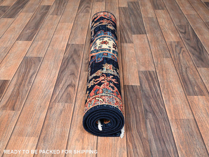 Blue 2'10" x 4'10" Tribal & Geometric Hand knotted Wool Rug - Sku: O01621