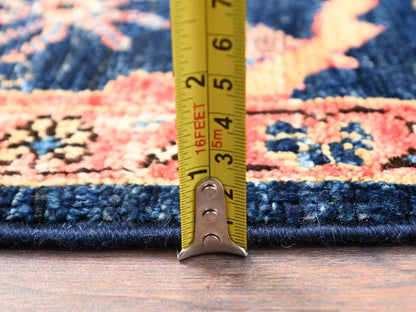 Blue 2'10" x 4'10" Tribal & Geometric Hand knotted Wool Rug - Sku: O01621