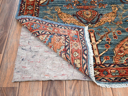 Blue 2'9" x 7'8" Tribal & Geometric Hand knotted Wool Rug - Sku: O01624