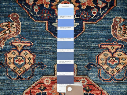 Blue 2'9" x 7'8" Tribal & Geometric Hand knotted Wool Rug - Sku: O01624