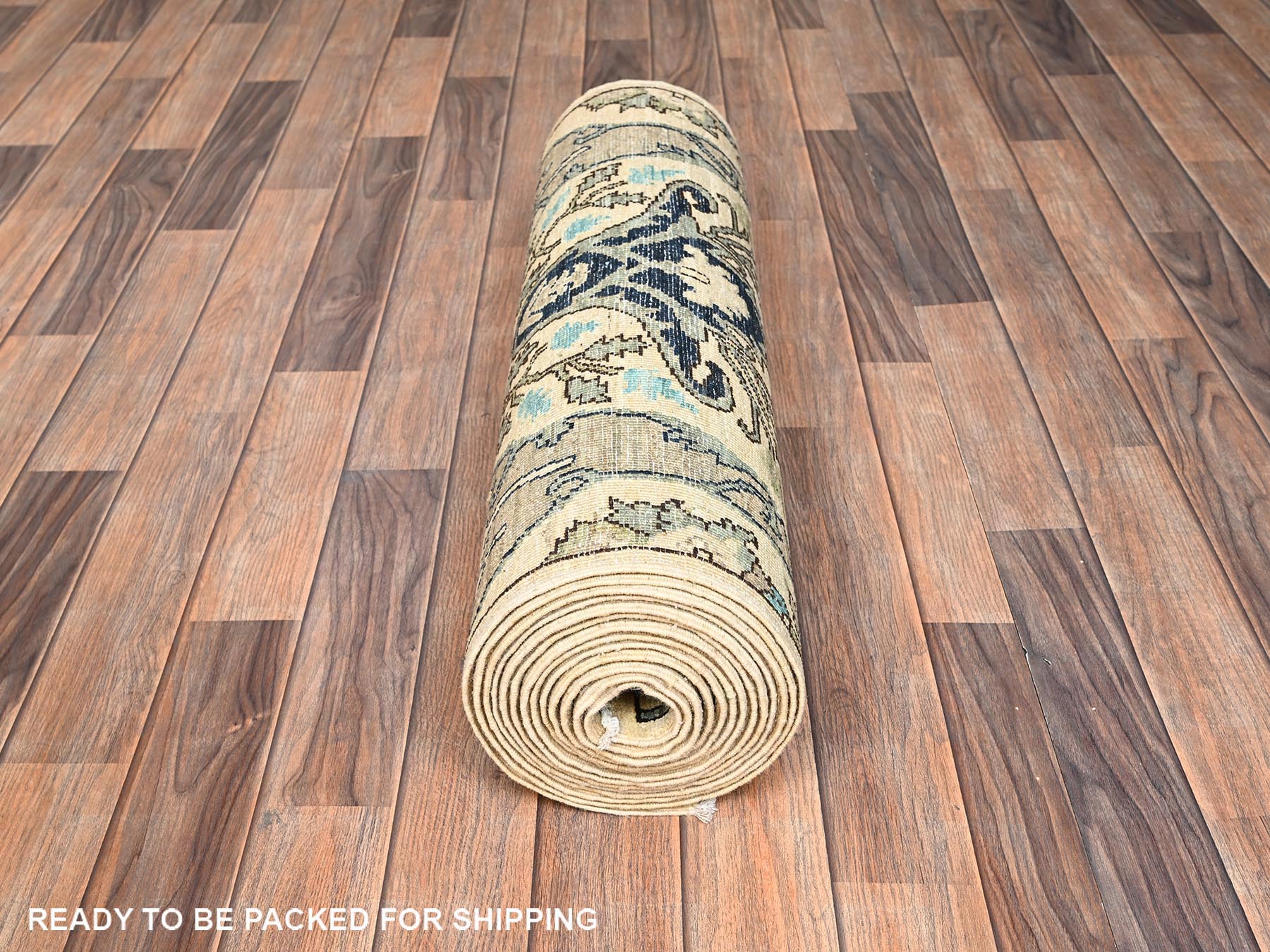 Tribal & Geometric hand-knotted wool runner in Ivory, 2'8" x 18'3" — SKU O01626 (view 5)