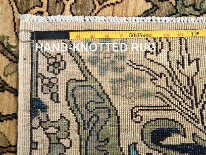 Tribal & Geometric hand-knotted wool runner in Ivory, 2'8" x 18'3" — SKU O01626 (view 7)