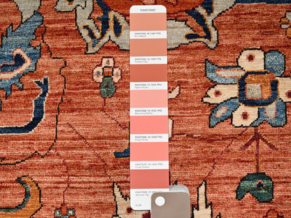 Orange 3'3" x 9'9" Tribal & Geometric Hand knotted Wool Rug - Sku: O01627