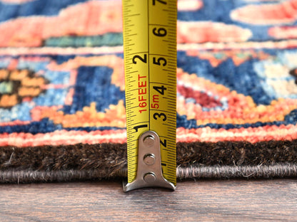 Orange 3'3" x 9'9" Tribal & Geometric Hand knotted Wool Rug - Sku: O01627